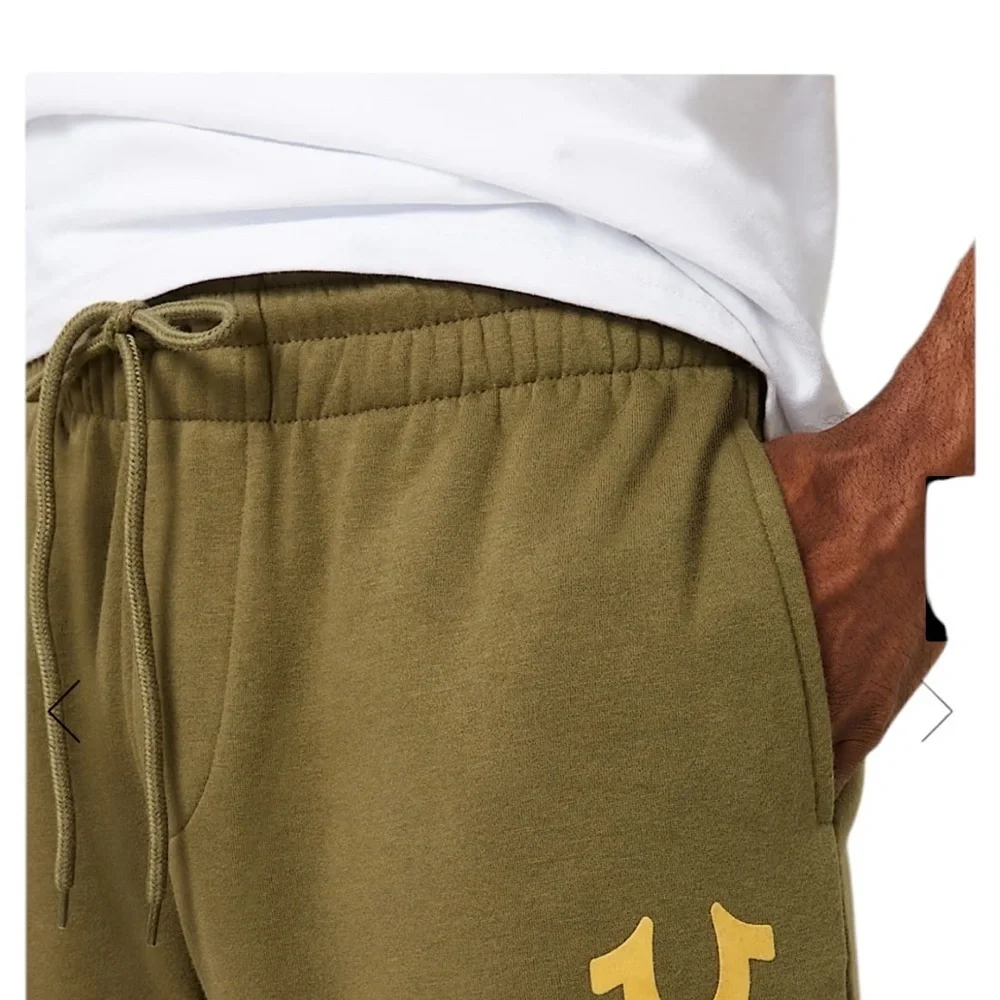 True Religion Logo Branded Joggers.  OD Green.